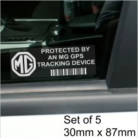 5 x MG GPS Tracking Device Security WINDOW Stickers 87x30mm-Car,Van Alarm Tracker